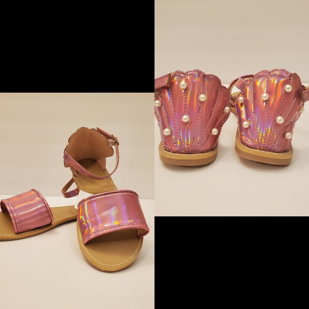 Crewcuts Girls Pink Seashell Sandals‎ Size 4